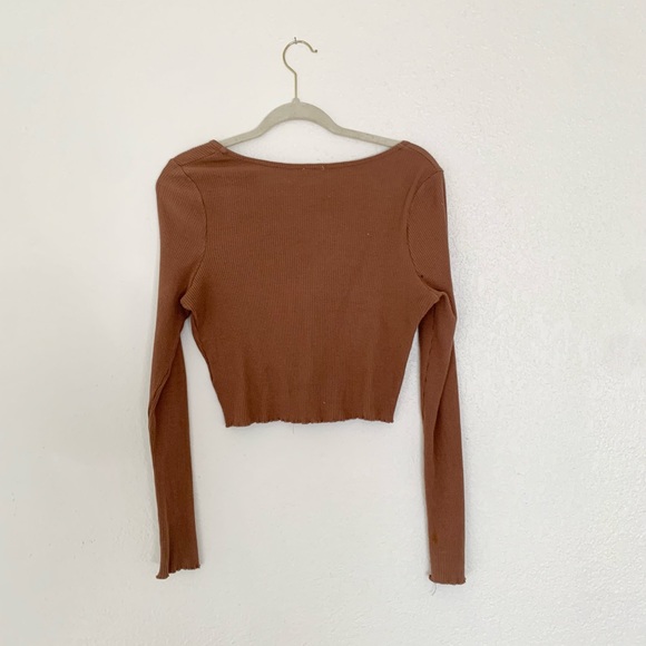 Tie Ribbed Cropped Cardigan - Picture 4 of 4